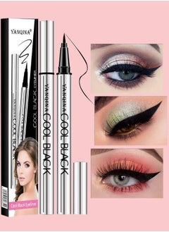 YANQINA Cool Black Eyeliner Waterproof Liquid Eyeliner Pencil Waterproof Ultra Matte Long Lasting Eyeliner Black Eye Liner 100% Intense Cool Black Eyeliner Easy Application Eye Liner  - Image 1