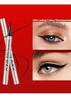 YANQINA Cool Black Eyeliner Waterproof Liquid Eyeliner Pencil Waterproof Ultra Matte Long Lasting Eyeliner Black Eye Liner 100% Intense Cool Black Eyeliner Easy Application Eye Liner  - Image 3