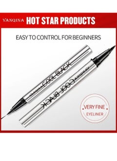 YANQINA Cool Black Eyeliner Waterproof Liquid Eyeliner Pencil Waterproof Ultra Matte Long Lasting Eyeliner Black Eye Liner 100% Intense Cool Black Eyeliner Easy Application Eye Liner  - Image 4