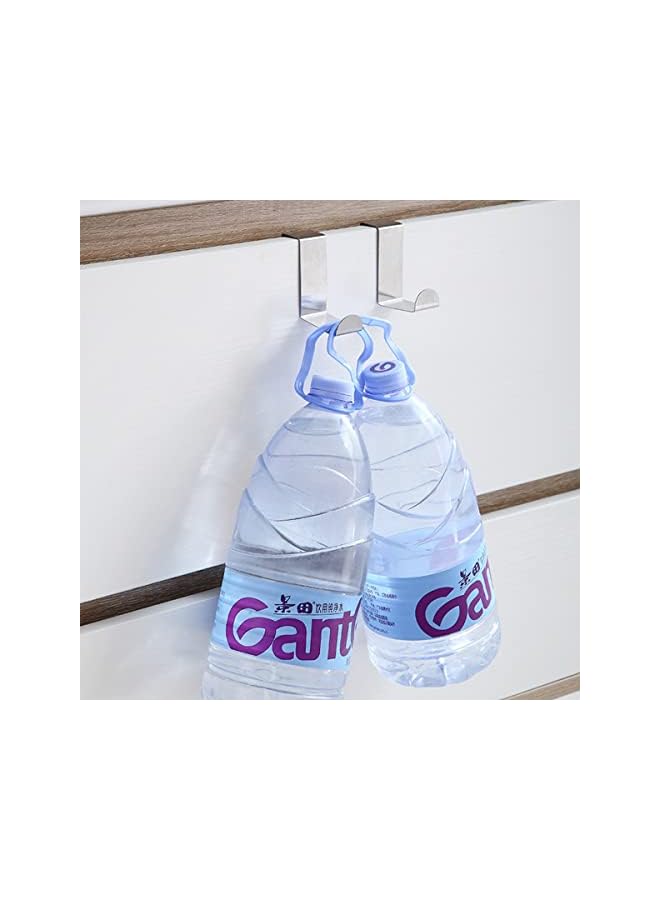 promass 4PCS Over The Door Hooks Z-Shaped Hanging Hooks Stainless Steel Reversible Single Hook For Hanging Clothes Hats Bags Fits 1.57" & 0.70" Widths - Image 5