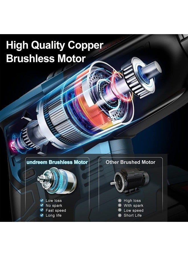 ALongDeng 21V Brushless Rotary Hammer Drill 3-in-1 Mode Hammer Drill for Concrete with 4.0Ah Battery Vibration Damping  Variable Speed Includes 360° Rotatable Side Handle - Image 3