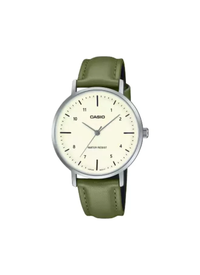 كاسيو Women's Analog Display Watch With Green Leather Strap - LTP-VT03L-3BDF