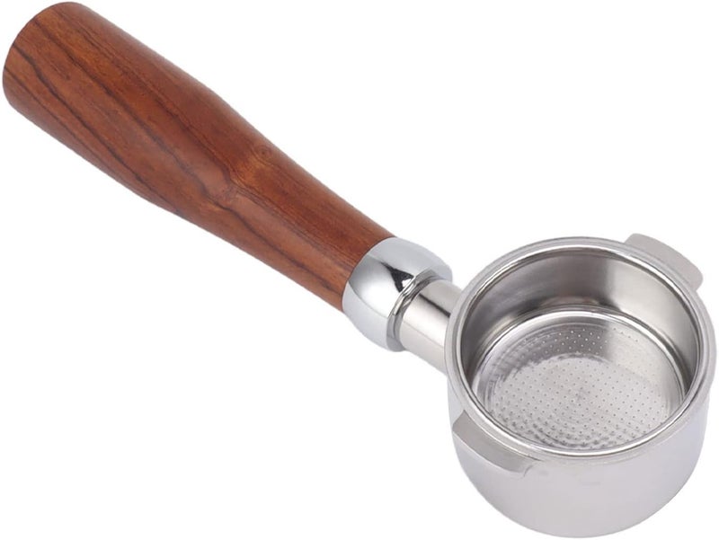 Fdit 51mm Bottomless Portafilter 2 Ear, Stainless Steel Portafilter for EC0310 & Coffee Machines, Detachable Design for - Professional Extraction Tool (E Circle Rosewood) - Image 1