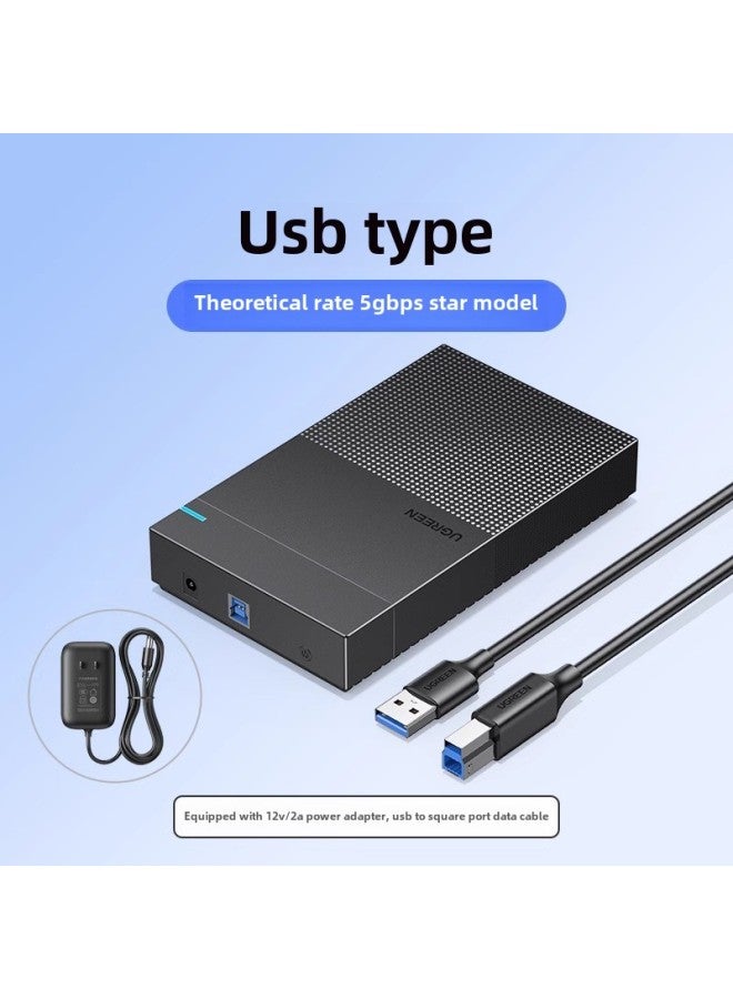 Green Union Mobile Hard Disk Box 2.5/3.5 Notebook Computer Solid State Sata To Usb External Hard Disk Reader-Color:2.5/ 3.5inch  With 12v2a Power Adapter - Image 1