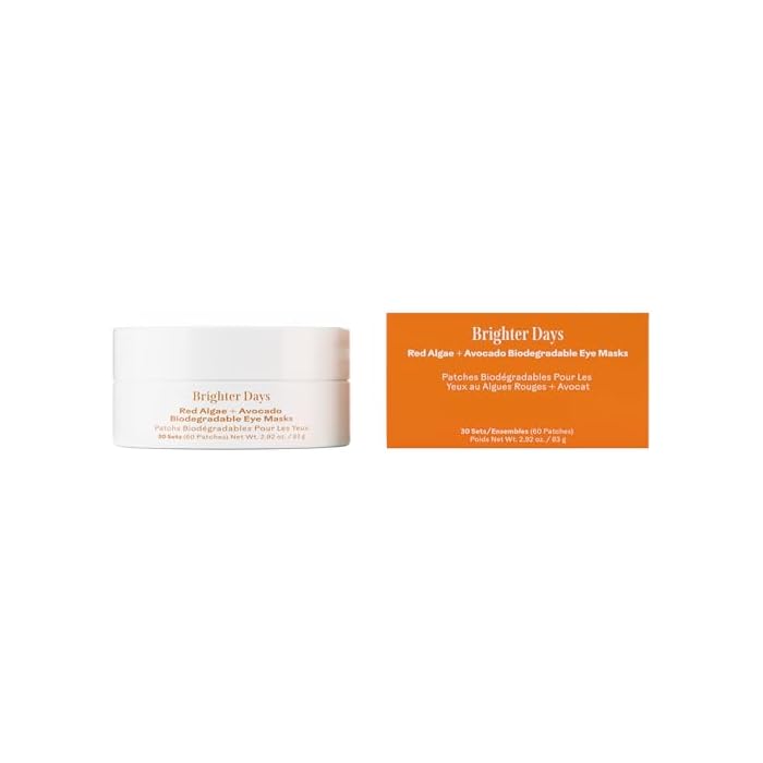 Three Ships - Brighter Days Red Algae + Avocado Eye Masks | Depuff, Hydrate, Refresh Under Eye Skin | Cruelty-Free, Vegan, Paraben-Free, Sensitive Skin Safe (30 Sets | 2.96 oz)
