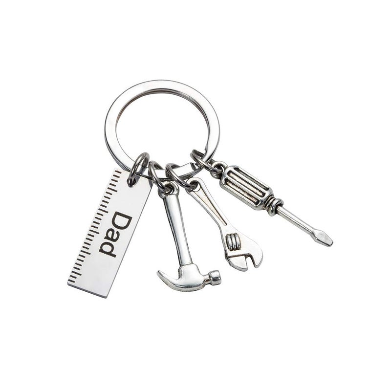 KIMI HOUSE Pop Keychain with Ruler Hammer Wrench Screwdriver Gifts for Dad, Father’s Day Birthday Christmas Gifts from daughter and Son - Image 1
