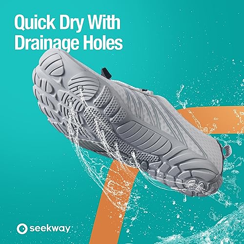 SEEKWAY Water Shoes Sports Quick-Dry Barefoot Aqua Beach Pool Lake Swim Boating Hiking Surfing Men Women 407-White SP001 - Image 4