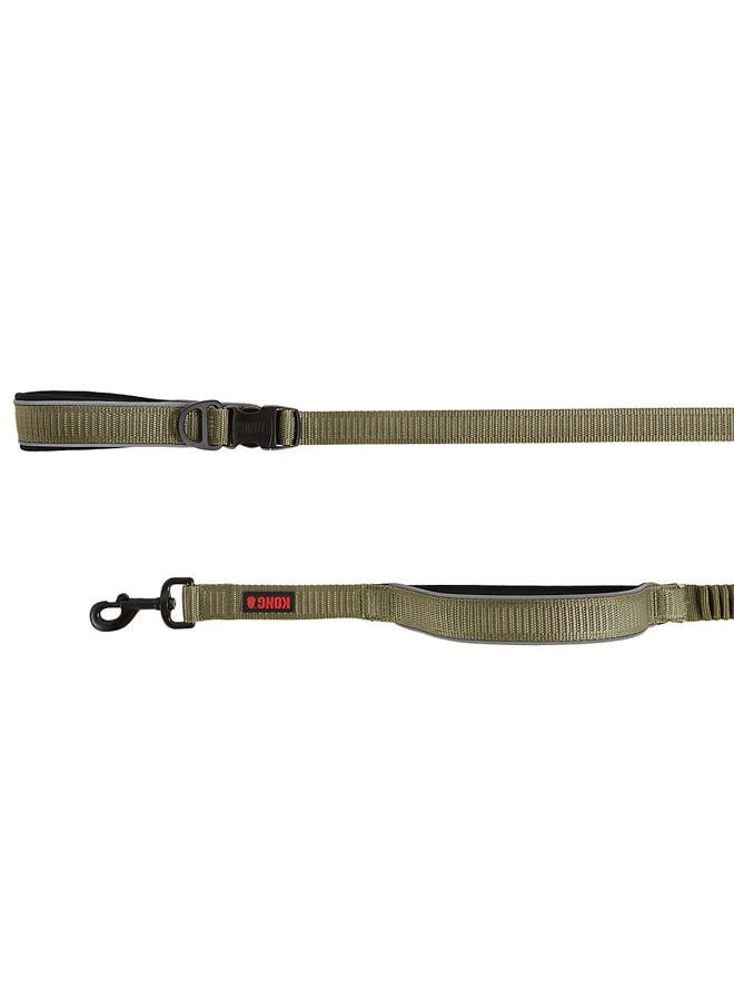 Kong Reflective Shock Absorbing Hands-Free Bungee Dog Leash 6' (Green) - Image 1