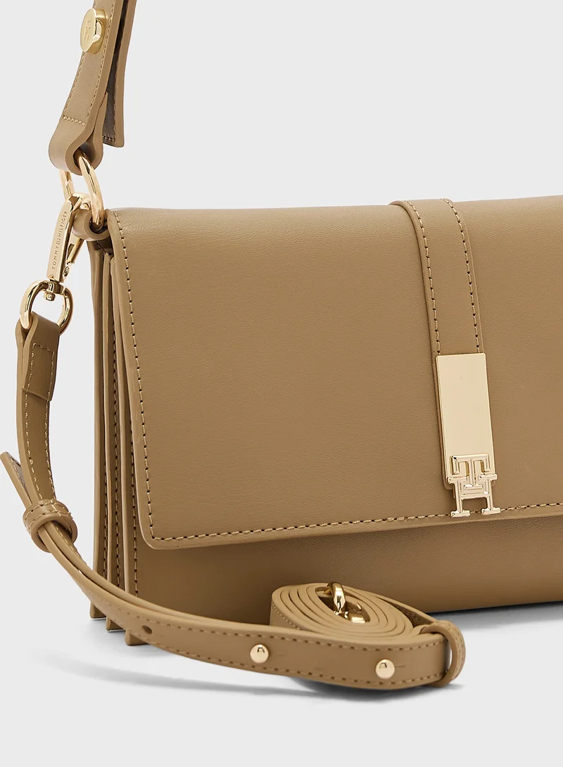 TOMMY HILFIGER Logo Detail Top Handle Flap Over Crossbody