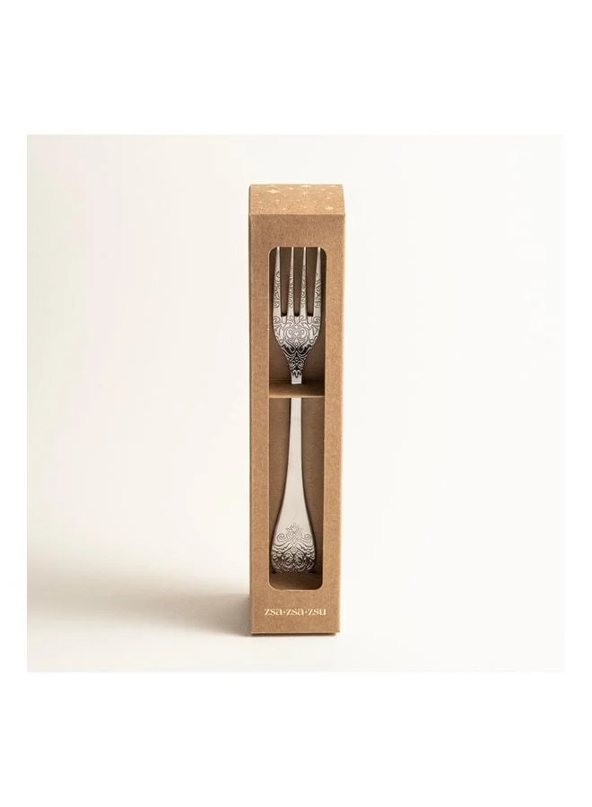 Zsa Zsa Zsu Dume Steel Dinner Fork 3x23x0.3 cm Matte Silver.