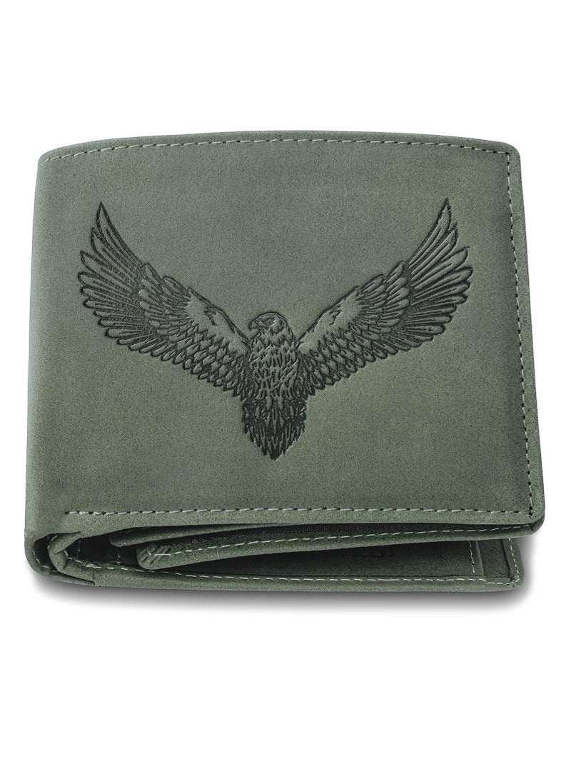 URBAN FOREST Zeus Vintage Green Leather Wallet for Men - Image 1