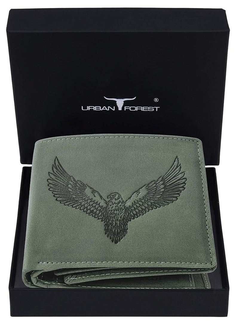 URBAN FOREST Zeus Vintage Green Leather Wallet for Men - Image 3