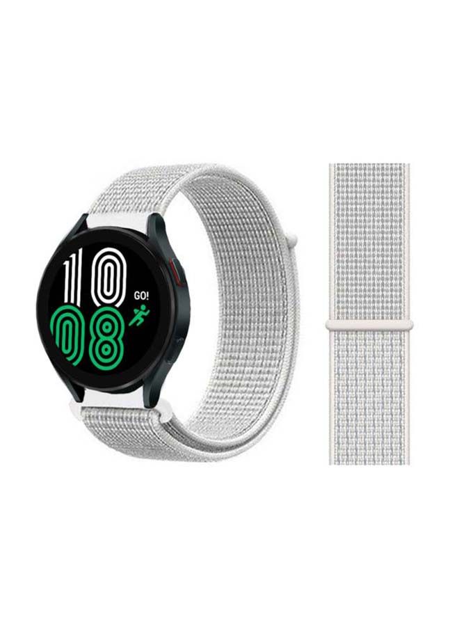 NIBEMINENT Nylon Loop Replacement Band For Samsung Galaxy Watch 4 40/44mm Summit White - Image 1