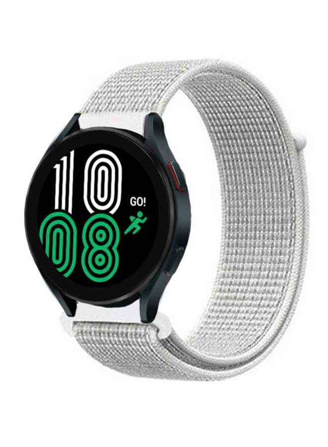 NIBEMINENT Nylon Loop Replacement Band For Samsung Galaxy Watch 4 40/44mm Summit White - Image 2