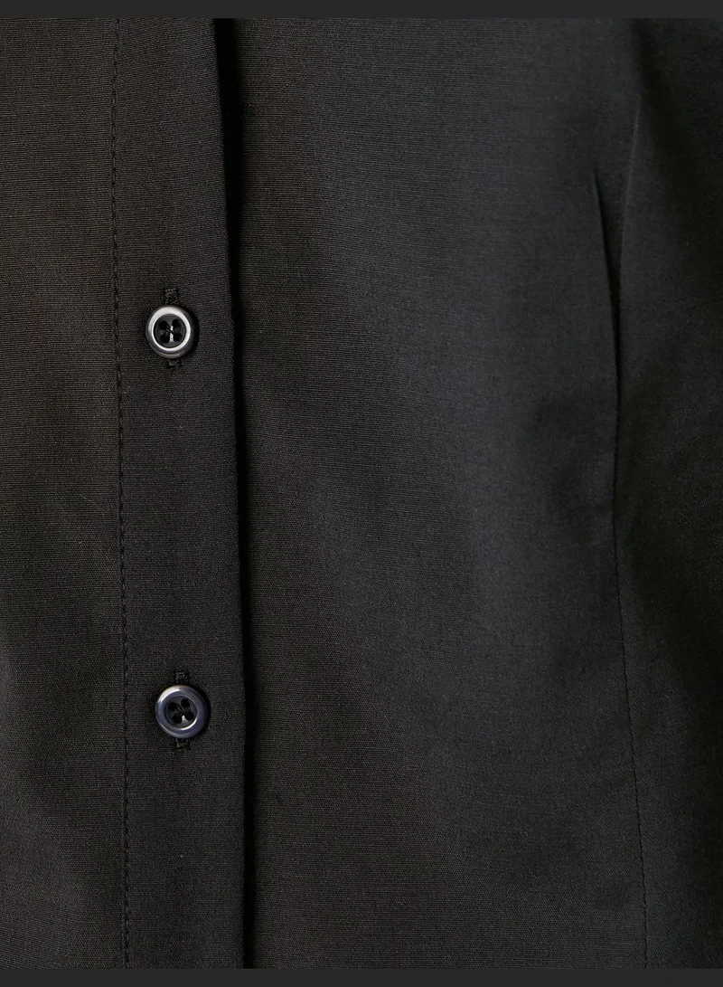 كوتون Stitch Detail Basic Long Sleeve Shirt