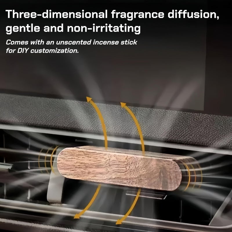 Hi Lumideer Natural Walnut Wood Vent Clip for Car (2-Pack) - Refillable Aroma Diffuser Base, Includes 10 Unscented Absorber Sticks - Elegant Air Freshener for Car, Home, Office & More - Image 5