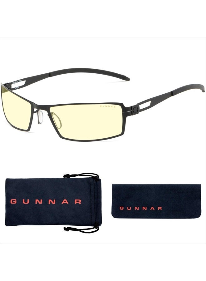 GUNNAR - Premium Gaming and Computer Glasses - Blocks 65% Blue Light - SheaDog, Onyx, Amber Tint - Image 2
