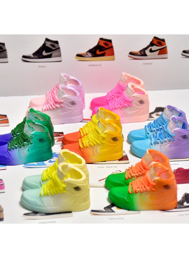 1/6 Mini Sneakers Model Aj1 Creative Cute Basketball Shoes Keychain Car Bag Jewelry Aj Keychain-Color:1 Generation Gradient (more Than 10 Colors) A Pair Of Random - Image 1