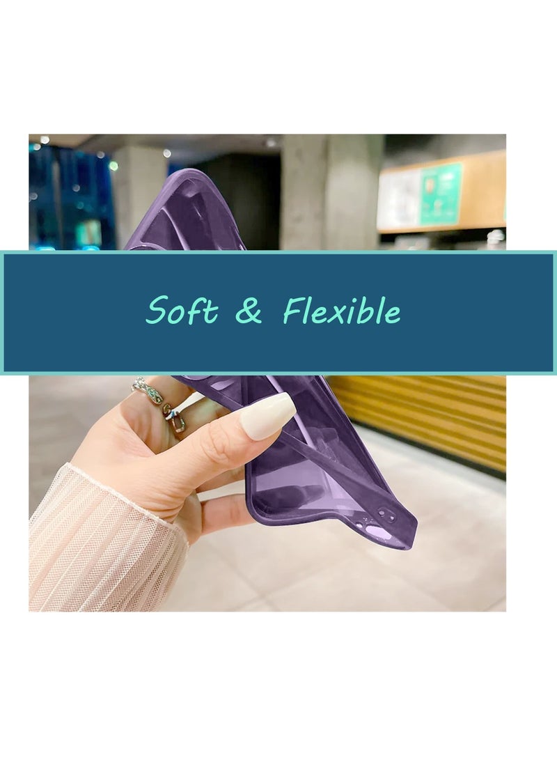 Wtech Oppo A3x 5G 2024 Soft Transparent TPU Silicone Ultra Thin Phone Stylish Electroplated Camera Border Back Case Cover - Eggplant Purple - Image 3