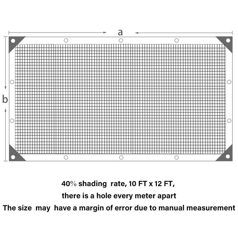 winemana 40% Black Shade Cloth, 10 x 12 FT Durable Mesh Tarp with Grommets, Resistant Garden Sun Shade Netting, Shading Antifreezing for Pergola, Greenhouse, Plants Growing, Chicken Coop - Image 3