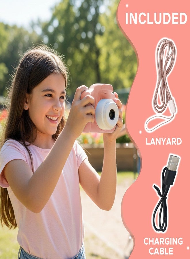 NHR Kids Digital Camera Toy 3.0MP 1080P HD Video Recording with 2 Inch Screen 32GB Support USB Rechargeable Mini Children Digital Camera, Educational Gift for Boys and Girls (Pink, 3+ Years) - Image 5