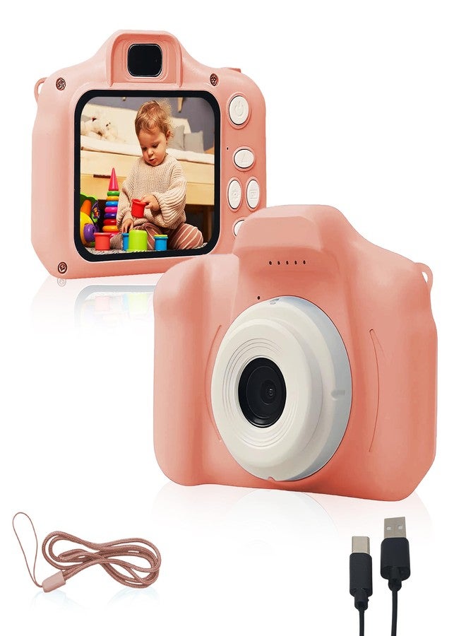 NHR Kids Digital Camera Toy 3.0MP 1080P HD Video Recording with 2 Inch Screen 32GB Support USB Rechargeable Mini Children Digital Camera, Educational Gift for Boys and Girls (Pink, 3+ Years) - Image 1