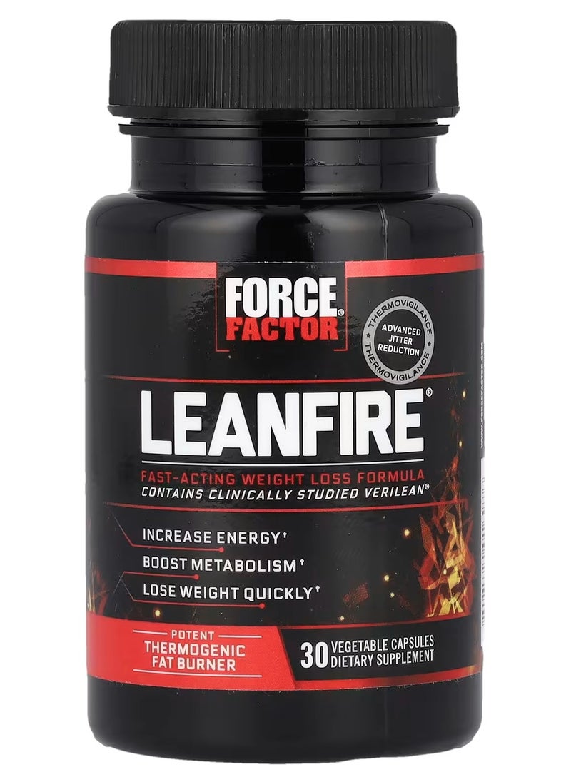 Force Factor - LeanFire Potent Thermogenic Fat Burner Dietary Supplement - 30 Capsules - Image 1