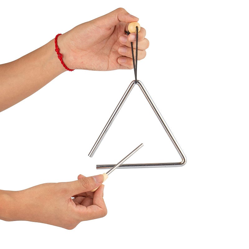 Musfunny Triangle Musical Instrument with Striker, Rhythm Steel Triangles Hand Percussion (6 inch) - Image 3