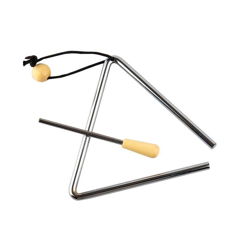 Musfunny Triangle Musical Instrument with Striker, Rhythm Steel Triangles Hand Percussion (6 inch) - Image 1