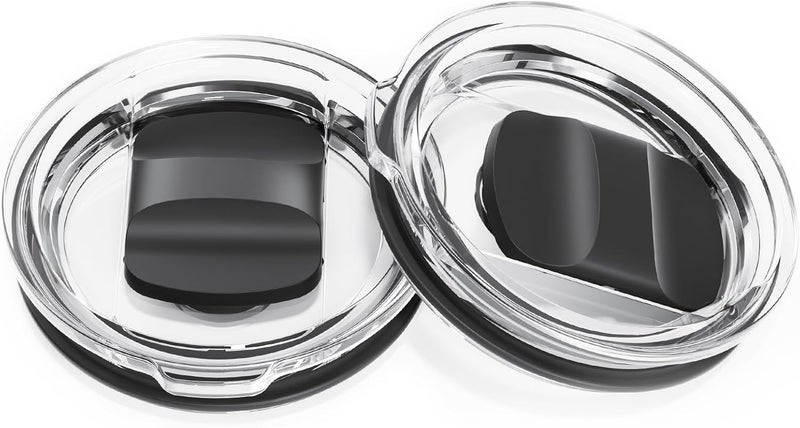 SOONSURE 10 oz Wine Tumbler Lid, Replacement Lids Compatible for YETI 6 oz Espresso Mugs, 8 oz Stackable Cup and 10 oz Tumbler, 2 Pack Travel Spill Proof Cup Lids Covers with Magnetic Slider Switch, BPA Free - Image 1