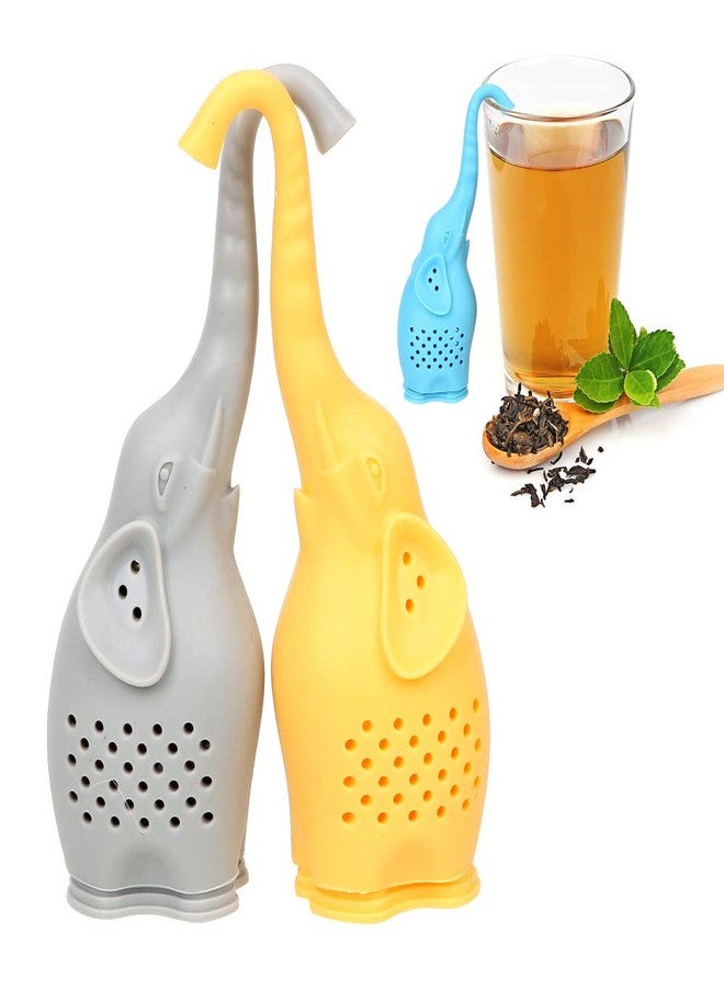 Tvoip 3Pcs Tea Infuser Cute Small Elephant Silicone Tea Strainer Coffee Loose Leaf Strainer Bag Mug Filter Diffuser Tea Accessories - Image 2