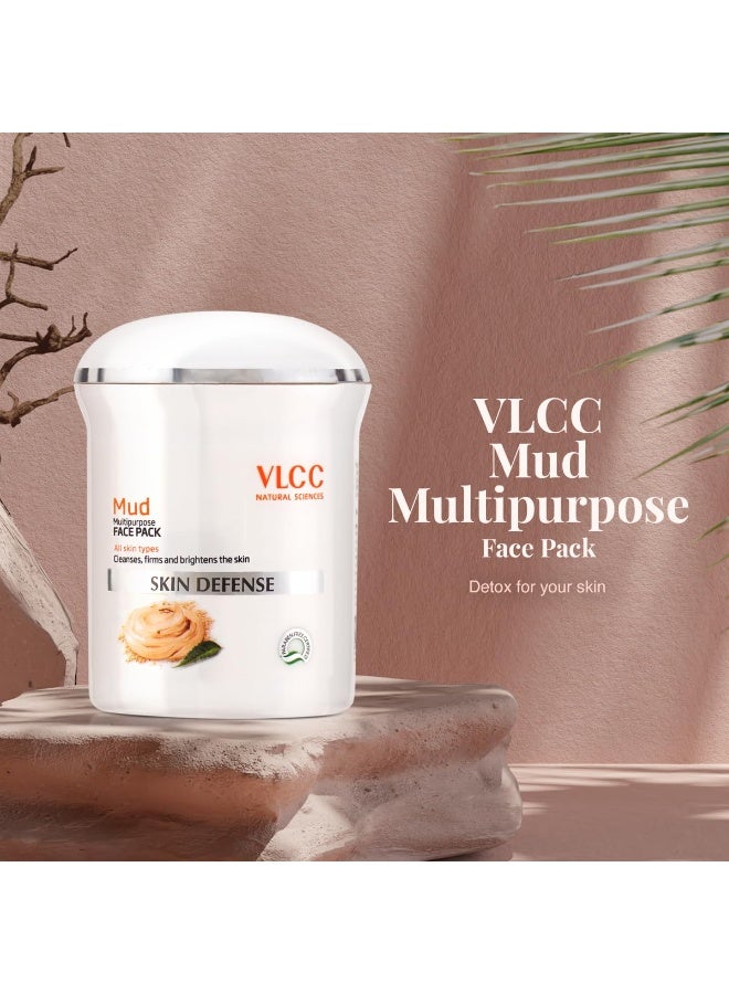 VLCC Skin Defense Mud Face Pack - 70g | Healing & Rejuvenating Mask | Helps Cleanse, Firm & Brighten Skin with Kaolin Clay, Almond & Mint Oil | Helps Soothe Irritation & Detox. - Image 2