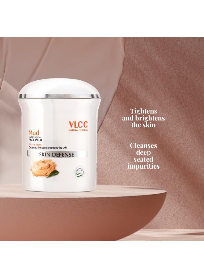 VLCC Skin Defense Mud Face Pack - 70g | Healing & Rejuvenating Mask | Helps Cleanse, Firm & Brighten Skin with Kaolin Clay, Almond & Mint Oil | Helps Soothe Irritation & Detox. - Image 3