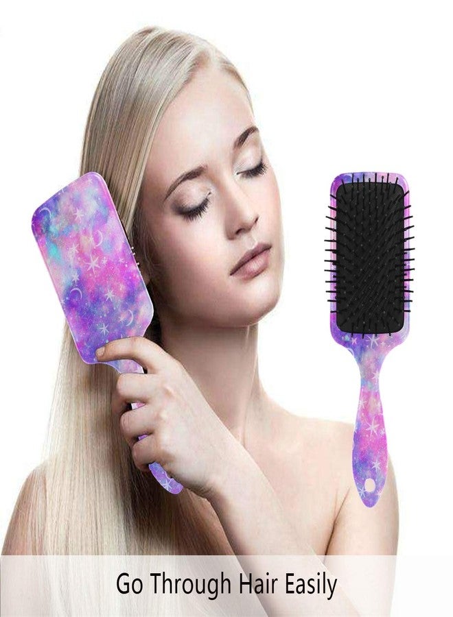 senya Galaxy Star And Moon Hair Brush for Wet & Dry Hair Grip Soft Bristles for Anti Static & Frizz Air Cushion Comb for Women Girls - Image 4