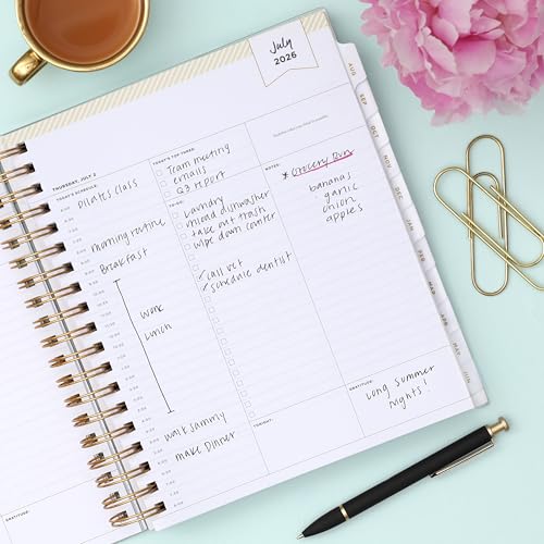 Blue Sky Day Designer 2026-2027 Daily and Monthly Academic Year Planner Calendar, July 2026 - June 2027, 8" x 10", Flexible Cover, Laminated Tabs, Storage Pocket, Includes Stickers, Black Stripe - Image 2