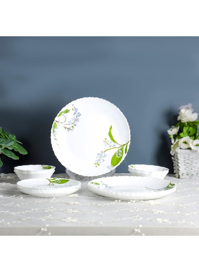 ديلكاسا طقم عشاء أوبال وير من ديلكاسا DC3303 بوتانيكال بليس، 12 قطعة، أبيض/أخضر - Image 1