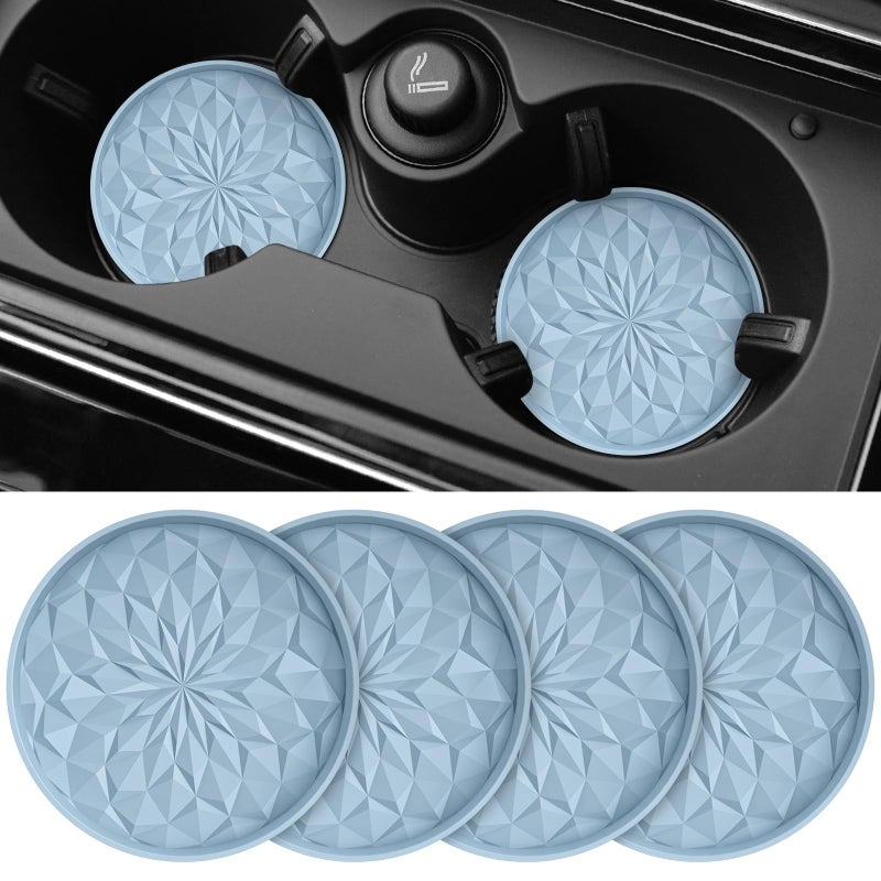 ME.FAN Car Coasters for Cup Holders [4 Pack] - 2.75In Silicone Auto Mug Mats - Universal Non-Slip Recessed Car Interior AccessoriesEther - Image 1