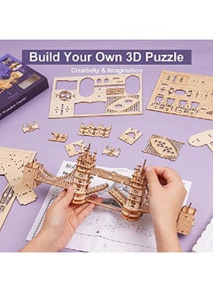 Rolife 3D Wooden Puzzles Diy London Tower Bridge Craft Model Kits For Adults To Build Birthday Gfit For Friends And Family  - Image 3