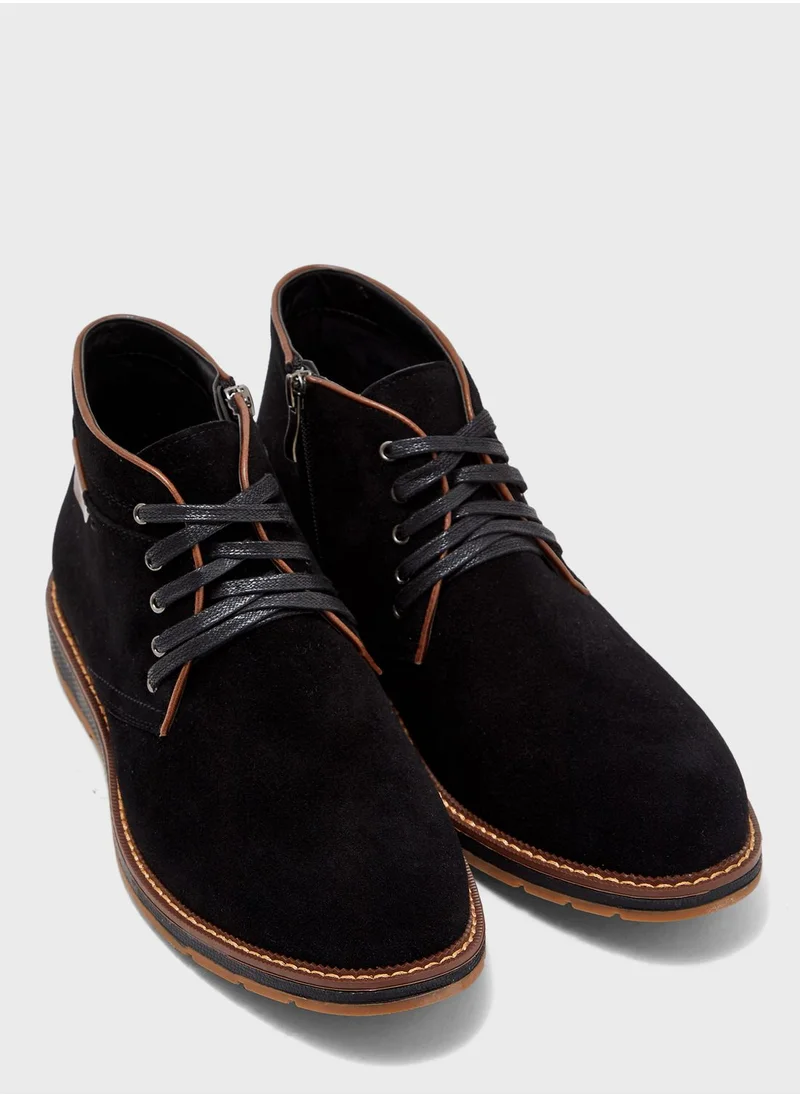 Robert Wood Faux Suede Chukka Boots