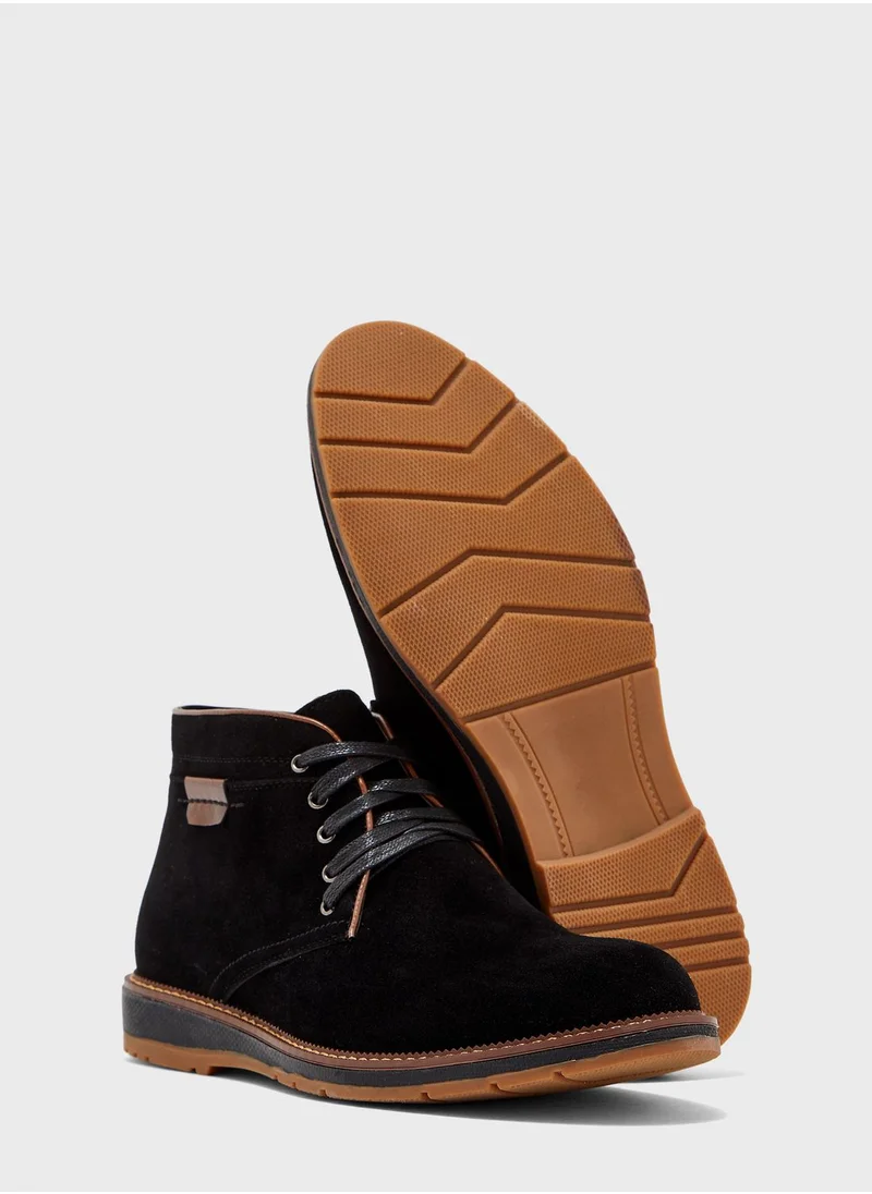 Robert Wood Faux Suede Chukka Boots