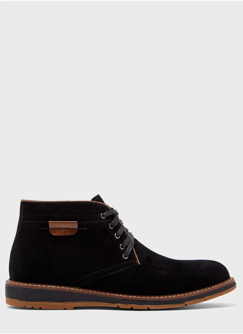 Robert Wood Faux Suede Chukka Boots