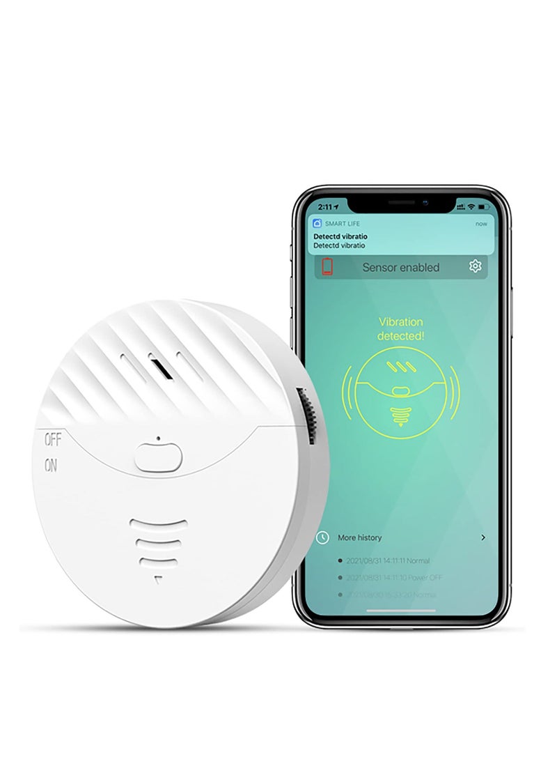 WiFi Smart Door Window Alarm, Vibration Sensors with 130dB Alarm and Free App Alerts, with Virtually Any Window, Glass Break Alarm Perfect for Home, Office, Dorm Room