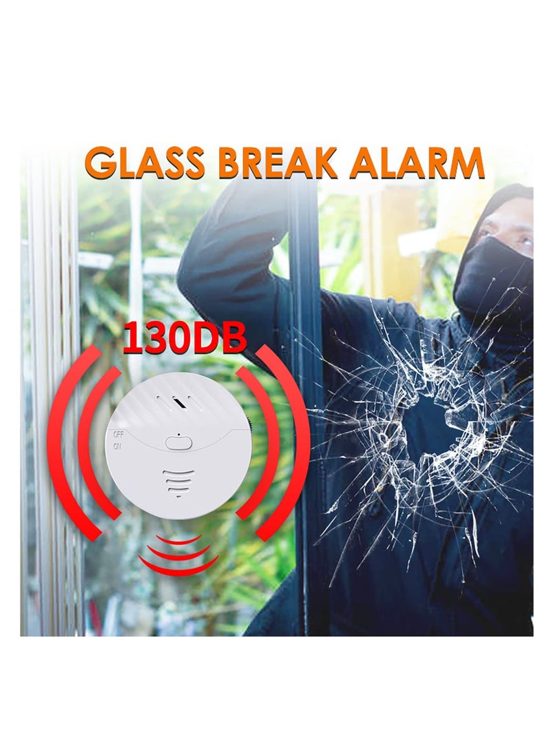 WiFi Smart Door Window Alarm, Vibration Sensors with 130dB Alarm and Free App Alerts, with Virtually Any Window, Glass Break Alarm Perfect for Home, Office, Dorm Room