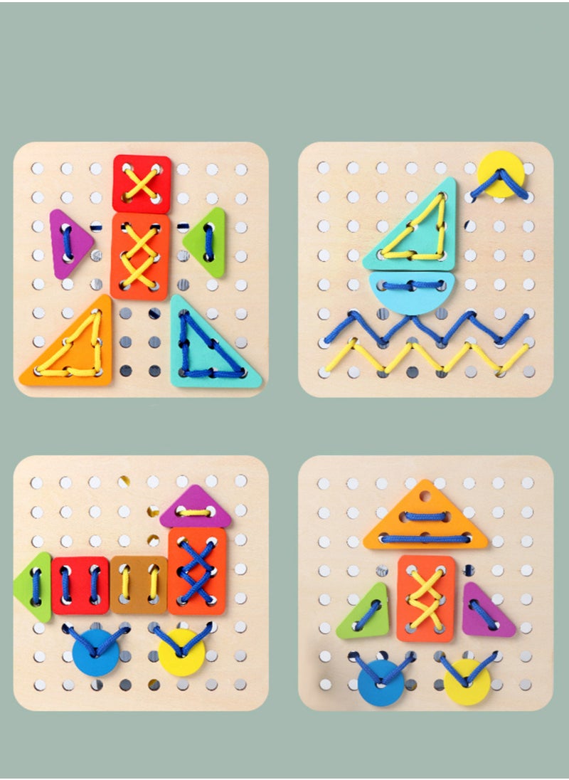 2024 Creative Lacing Board-Toy for Kids , Educational Baby Game,Shape Matching,Fun Wooden Toy  - Image 4