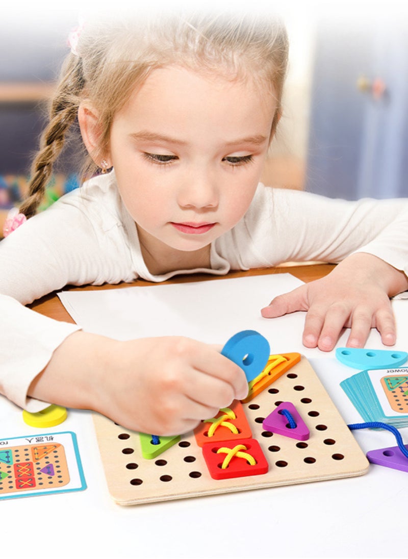 2024 Creative Lacing Board-Toy for Kids , Educational Baby Game,Shape Matching,Fun Wooden Toy  - Image 5
