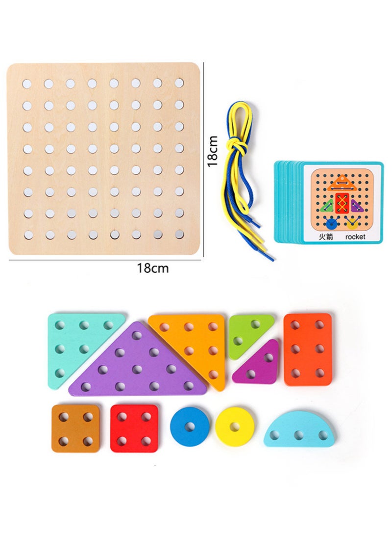 2024 Creative Lacing Board-Toy for Kids , Educational Baby Game,Shape Matching,Fun Wooden Toy  - Image 2
