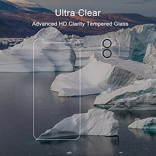 Ailun 2 Pack Screen Protector Compatible for iPhone 12 [6.1 inch] + 2 Pack Camera Lens Protector,Tempered Glass Film,[9H Hardness] - HD - Image 4