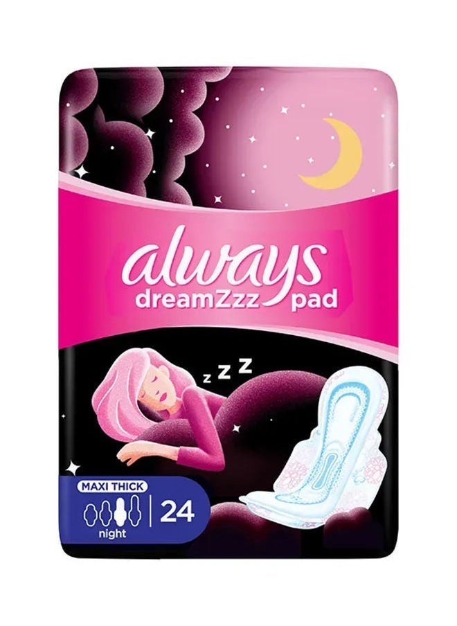 Always Cottony Soft Maxi Thick Night Sanitary Pads With Wings, 24'S 