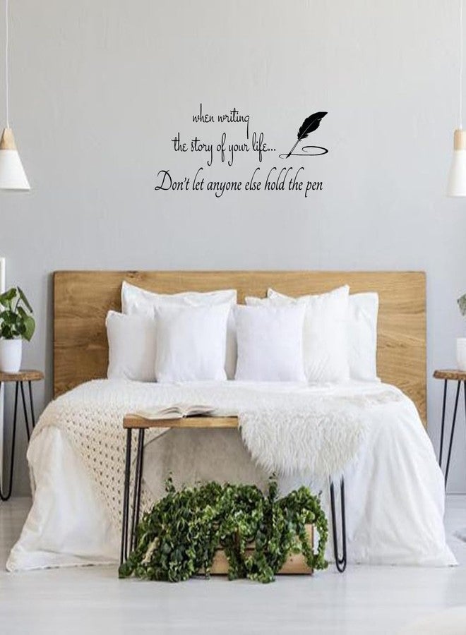 MOVANKRO When Writing The Story of Your Life Don’t Let Anyone Else Hold The Pen - Inspirational Quotes Wall Decals Carved Pure Vinyl Home Decoration - Image 2