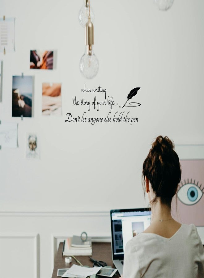 MOVANKRO When Writing The Story of Your Life Don’t Let Anyone Else Hold The Pen - Inspirational Quotes Wall Decals Carved Pure Vinyl Home Decoration - Image 3